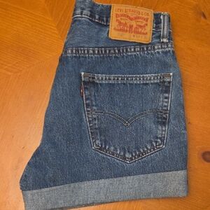 Levi's High Waist Blue Denim Shorts